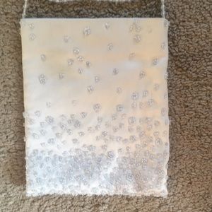 Silver beaded evening bag
